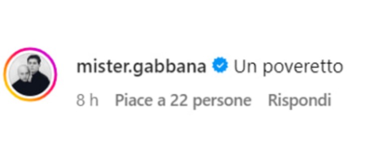 Stefano Gabbana asfalta Fedez